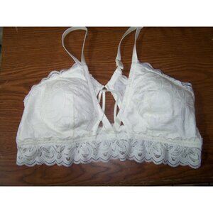 Aerie Lace Bra Bralette Cream Strapper Racer XL